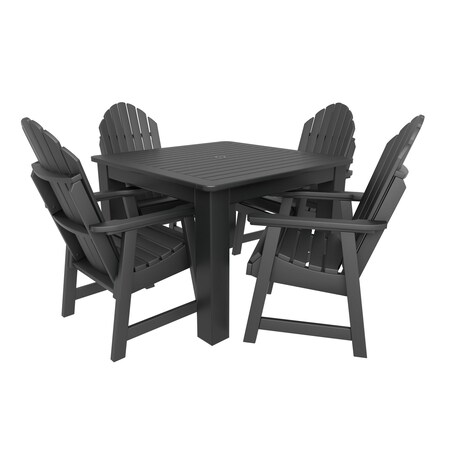 Highwood Usa Hamilton 5pc Square Outdoor Patio Furniture Dining Set AD-DNA44-BKE